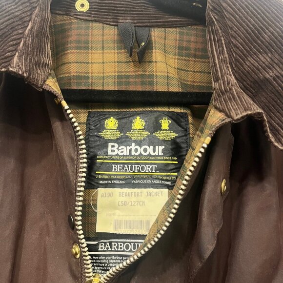 Barbour Waxed A190 Beaufort Jacket - Brown, XXL - Picture 2 of 11
